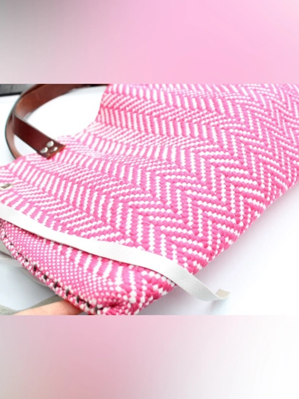 Handmade woven tote bag